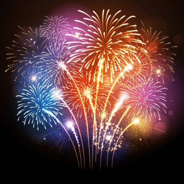 Vektör tatil havai fişek. Bağımsızlık günü