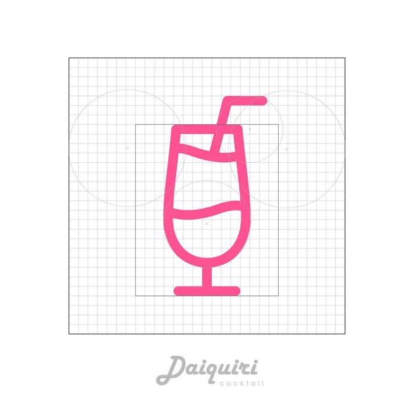 Vector icon of cocktail with modular grid. Daiquiri — Stock Vector