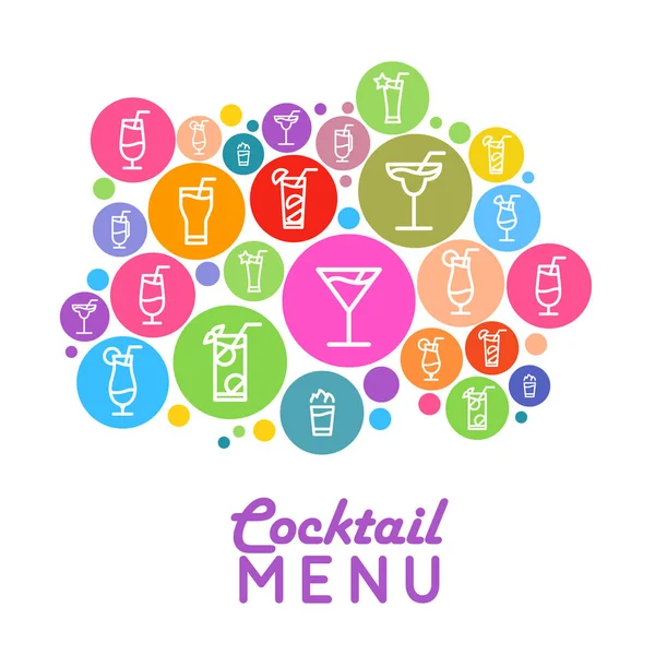Cocktailkaart ontwerp. Vlakke stijl poster — Stockvector