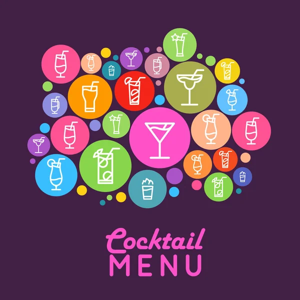 Conception de menu de cocktail. Affiche de style plat — Image vectorielle