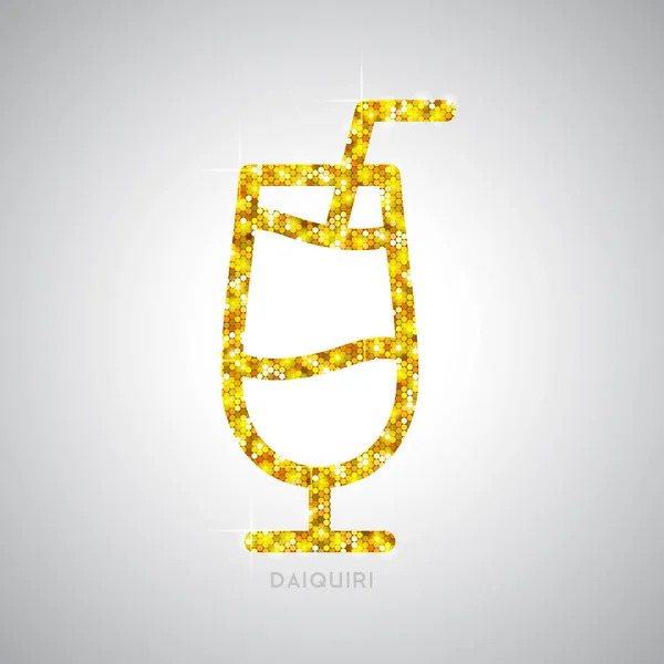 Icono plano de cóctel dorado. Daiquiri. — Vector de stock