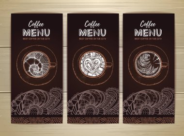 Kahve menü tasarımı. Kahve ya da çay dekoratif kroki