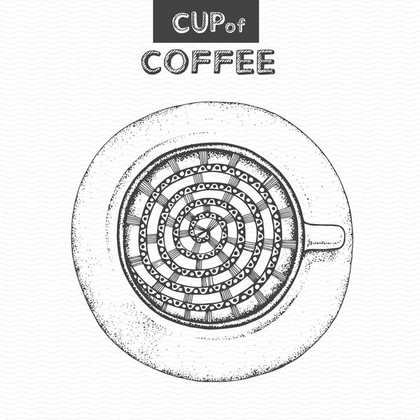 Schizzo decorativo di tazza di caffè o tè — Vettoriale Stock