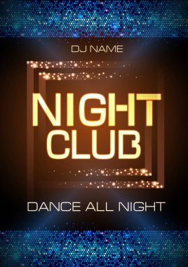 Neon işareti. Gece kulübü disko parti poster