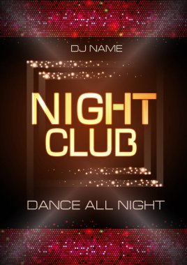 Neon işareti. Gece kulübü disko parti poster
