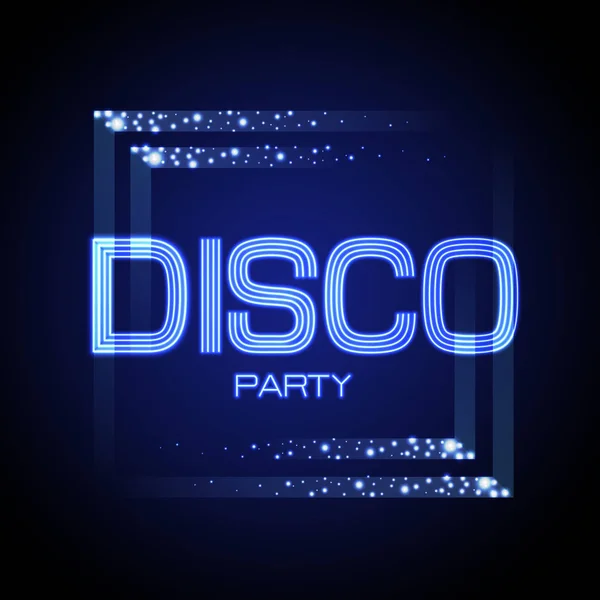 Neonskylt. Disco party — Stock vektor