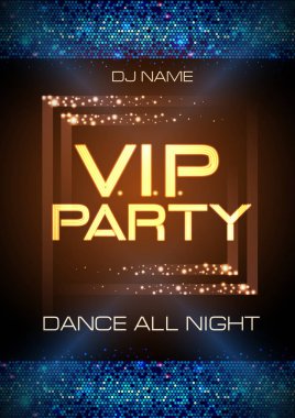 Neon işareti. V.I.P. parti. Disko poster