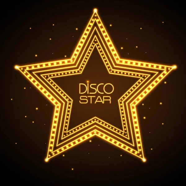Neon znak disco Star — Wektor stockowy