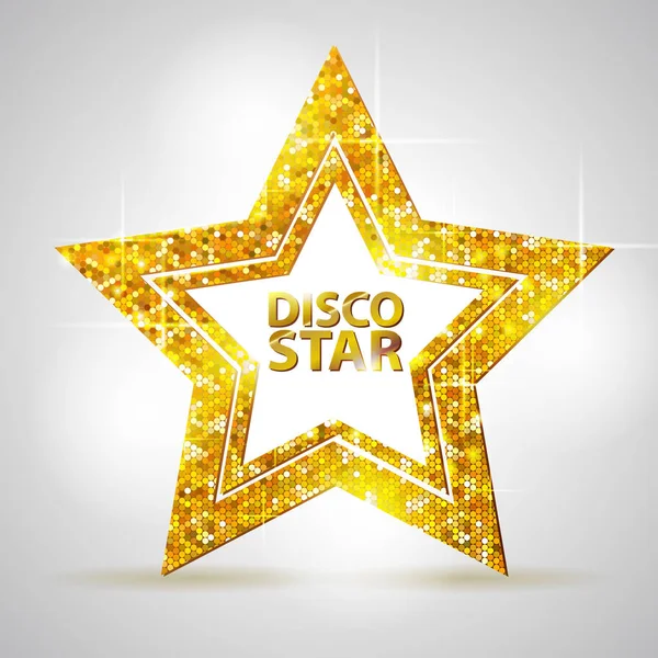 Silueta de oro disco estrella signo — Vector de stock