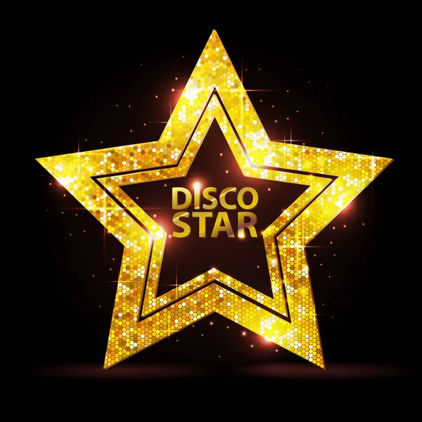 Silueta de oro disco estrella signo — Vector de stock