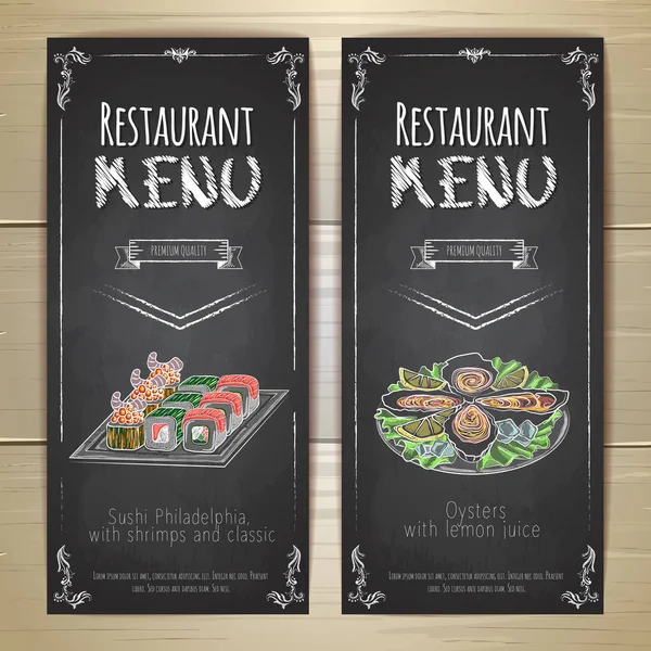Set of restaurant menu chalk drawing banners — Stock Illustration Set of restaurant menu chalk drawing banners Royalty Free Stock Illustrations