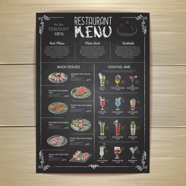 Restoran menü tasarımı çizim tebeşir