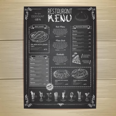 Restoran menü tasarımı çizim tebeşir