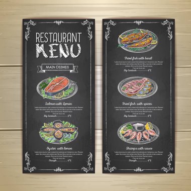 Restoran menü tasarımı çizim tebeşir