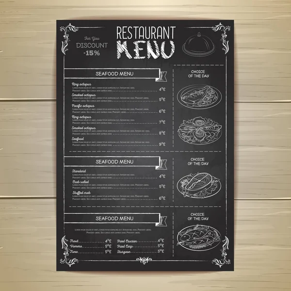 Desenho de giz design de menu restaurante — Vetor de Stock