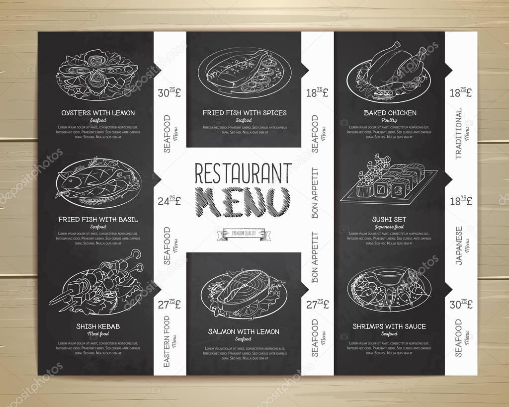 Chalk drawing restaurant menu design