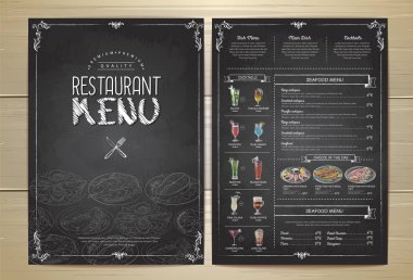 Restoran menü tasarımı çizim tebeşir