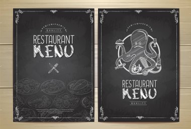Restoran menü tasarımı çizim tebeşir
