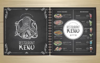 Restoran menü tasarımı çizim tebeşir