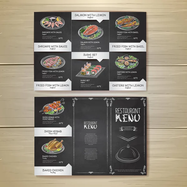 Kreda rysunek design menu restauracji — Wektor stockowy