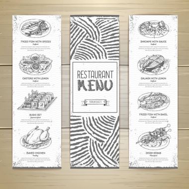 el çekilmiş Restoran menü tasarımı