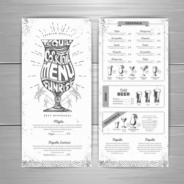 Vintage tipografi kokteyl menü tasarımı