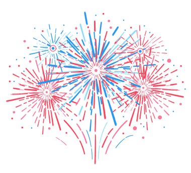 Vektör tatil havai fişek. Amerika'nın Bağımsızlık günü