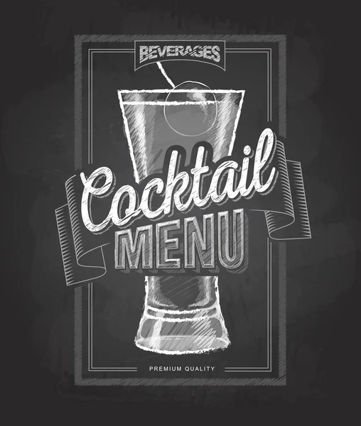 Dessin à la craie typographie cocktail menu design — Image vectorielle