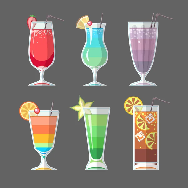 Design der flachen Cocktailkarte — Stockvektor