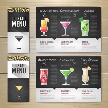 Düz kokteyl konsept tasarımı. Kurumsal kimlik. Belge şablonu