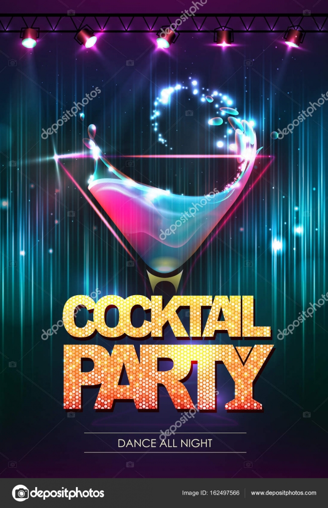 Disco background. Cocktail party poster Stock Vector Image by ©annbozshko  #162497566