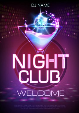 Neon disko parti poster. 
