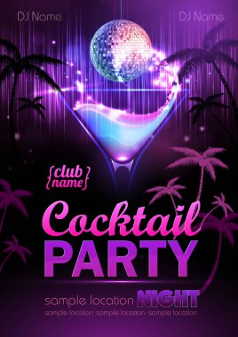 disko arka plan. kokteyl parti afişi