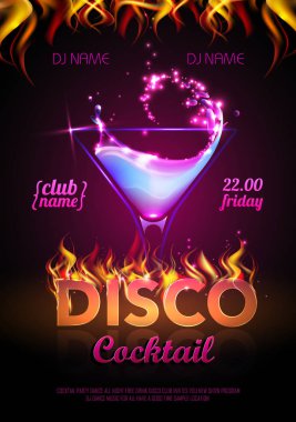 disko arka plan. kokteyl parti afişi