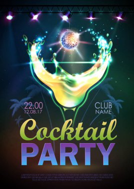 disko arka plan. kokteyl parti afişi