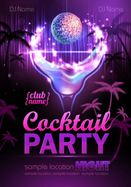 disko arka plan. kokteyl parti afişi