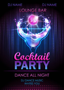disko arka plan. kokteyl parti afişi