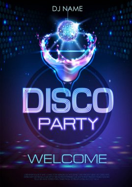 Neon disko parti poster.