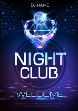 Neon disko parti poster.