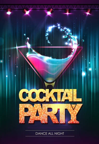 Disco bakgrund. cocktailparty affisch — Stock vektor