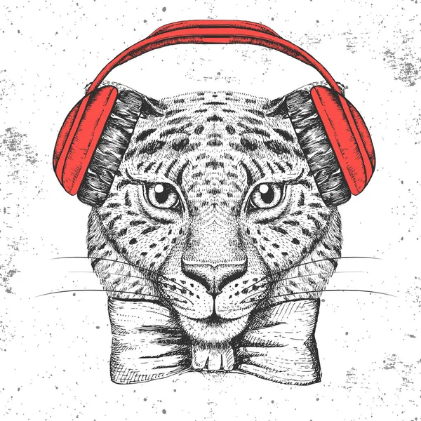 Hipster hayvan guepard. Guepard el çizim namlu