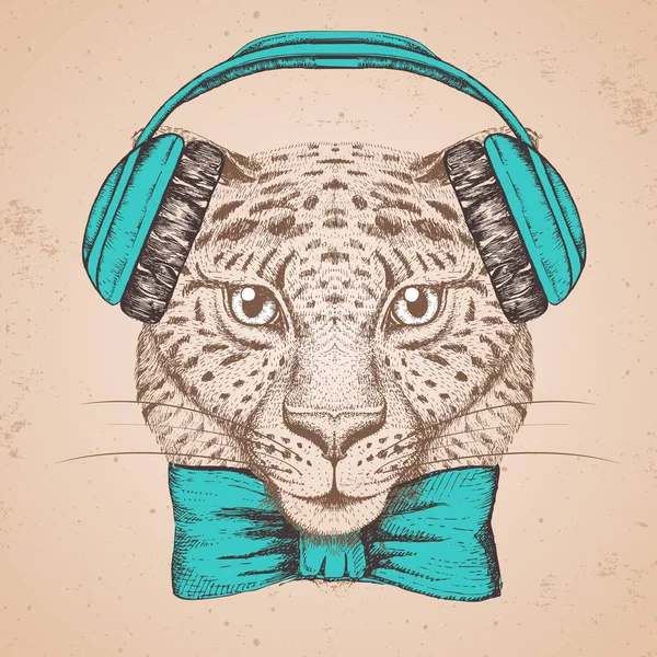 Hipster hayvan guepard. Guepard el çizim namlu