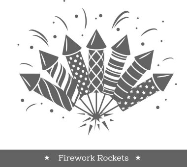 Vektör tatil havai fişek. Roketler ve havai fişek kümesi