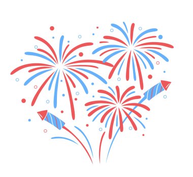 Vektör tatil havai fişek. Amerika'nın Bağımsızlık günü