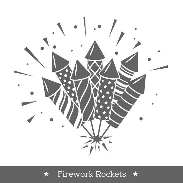 Vector holiday firework. Set of rockets or firecrackers — Stock Vector