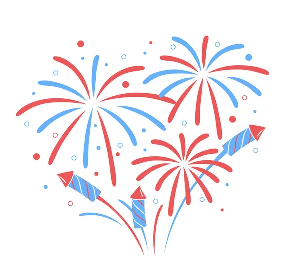 Vector holiday firework. Independence day of America — Stock Vector