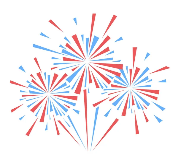 Fuegos artificiales de vacaciones vectoriales. Día de la Independencia de América — Vector de stock