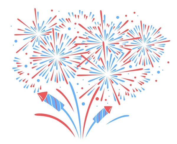 Vektor holiday tűzijáték. Az amerikai függetlenség napja — Stock Vector