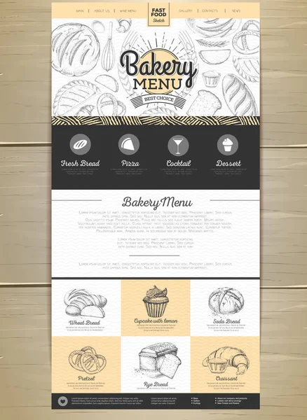 stock vector Bakery menu concept Web site design. Corporate identity.