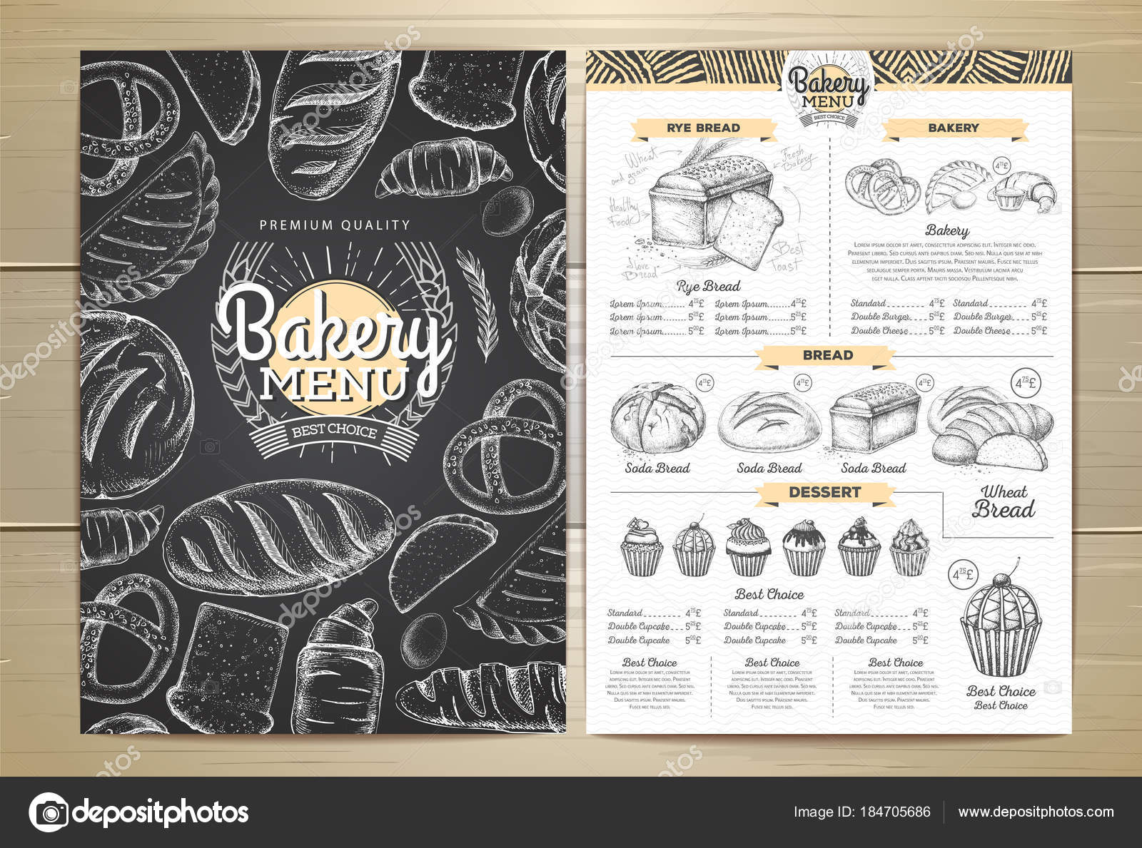 vintage chalk drawing bakery menu design restaurant menu best restaurant menu design